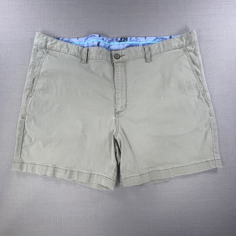 Tommy Bahama Chino Shorts Mens 42 Khaki Tan Stretch Cotton‎ Tencel Casual